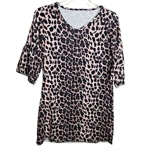 Women's Short Sleeve Animal Print Dress Ruffle Bell Sleeves NWOT Size Small
